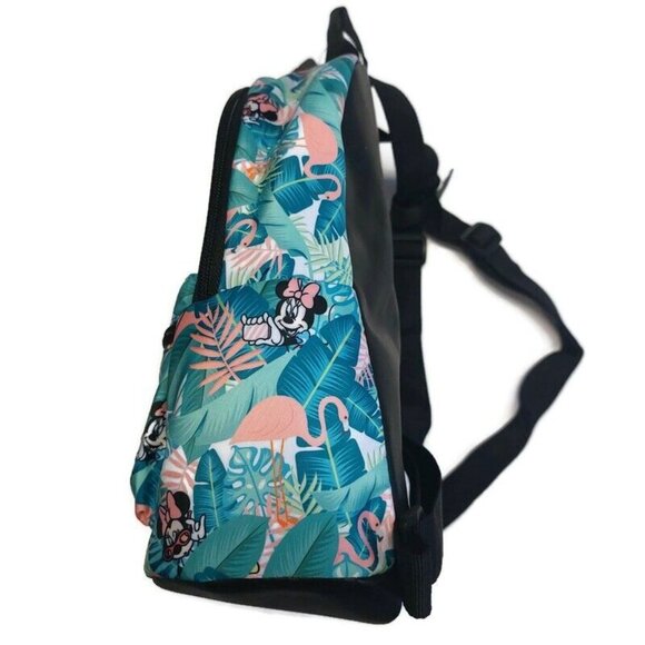Bioworld Disney MINI Backpack Multi-Color MINNIE MOUSE Flamingo Print 11" x 9" - Picture 5 of 6